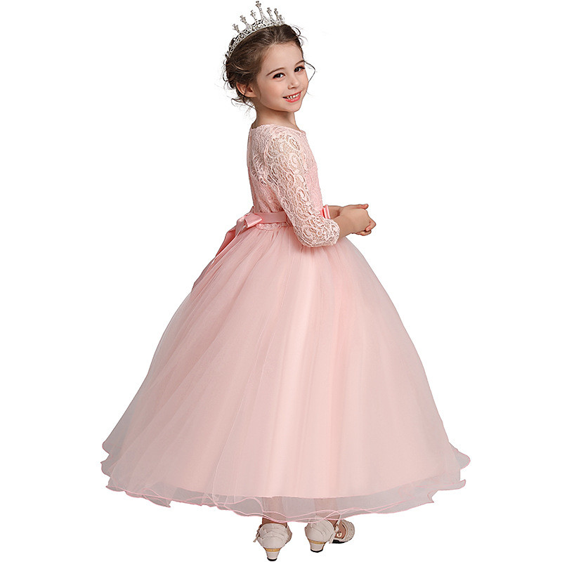 Kids Girls' Flower Girl Dress Dress Flower Wedding Party Elegant Polyester Swing Dress Tulle Dress White Pink Red