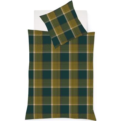 Bettwäsche FLEURESSE "Lech 4385", grün, B/L: 155cm x 220cm, , Flanell, B/L: 80cm x 80cm, Flanell, Obermaterial: 100% Baumwolle, Bettwäsche, Edelflanell, Baumwolle, in Gr. 135x200, 155x220, 200x200cm Image