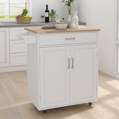 Kitchen island rolling trolley cart