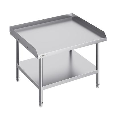 VEVOR Stainless Steel Work Table, Commercial Food Prep Worktable with Adjustable Height for Restaurant Home Hotel