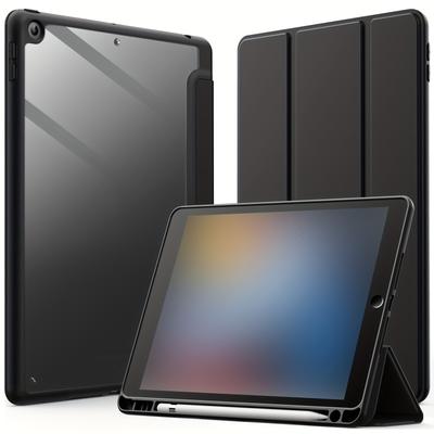 TEMU Protective Case For Ipad 9th Gen 10.2inch 2021 With Pen Holder, For Ipad 8th Gen 10.2inch 2019, For Ipad 7th Gen 10.2inch 2018 Shockproof Tri-fold Stand Tablet Cover, Auto Wake/sleep