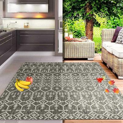 Terrassen Teppich Waschbar Balkonteppich Küche Wohnzimmer Garten,160x220 cm Image