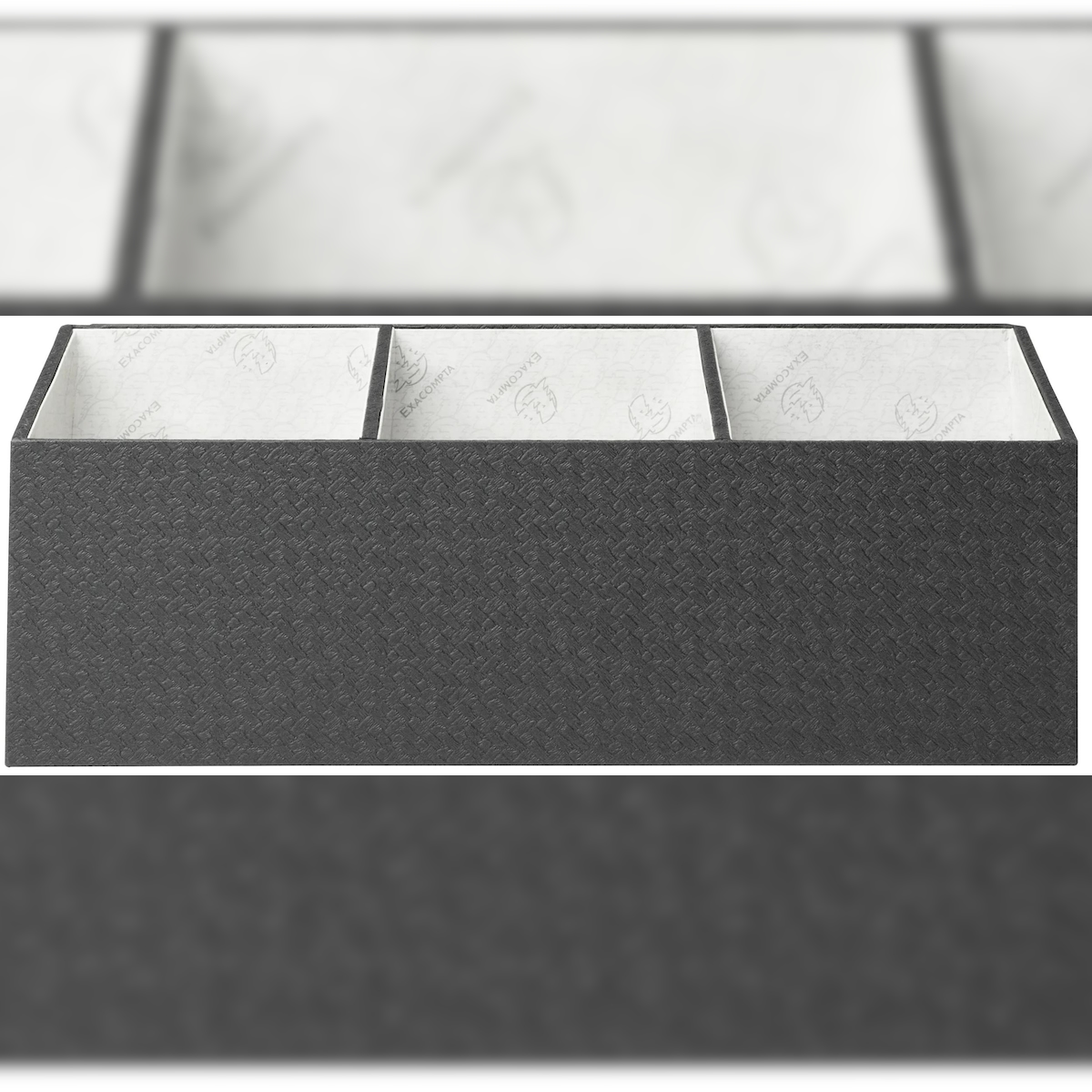 Exacompta 68601E 2x Schreibtisch-Organizer, 4 Fächer, 11,5x27,7x14,7 cm, Office by me - Schwarz Image