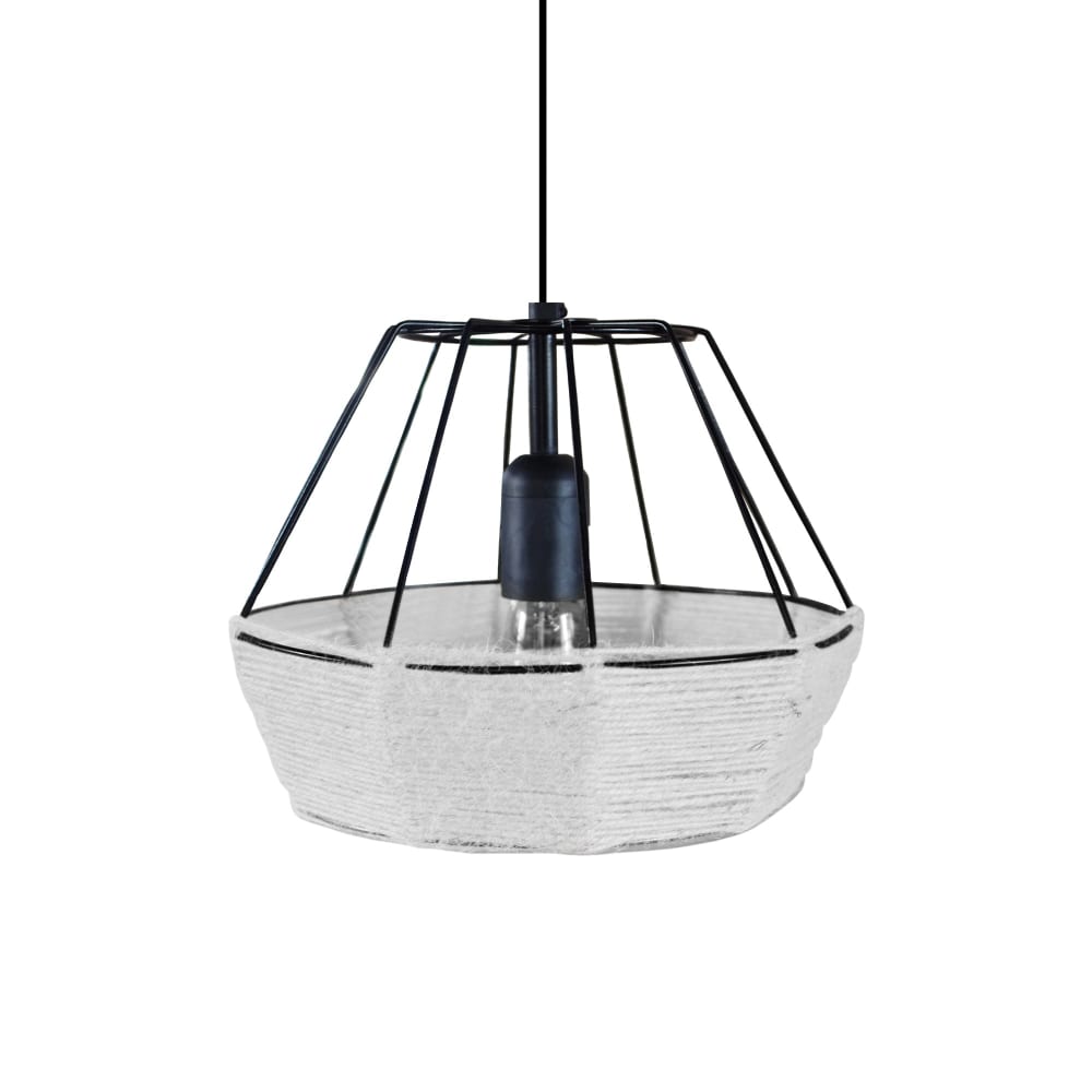 Suspension métal,fibre ,Blanc ,H90xD 25xP25cm