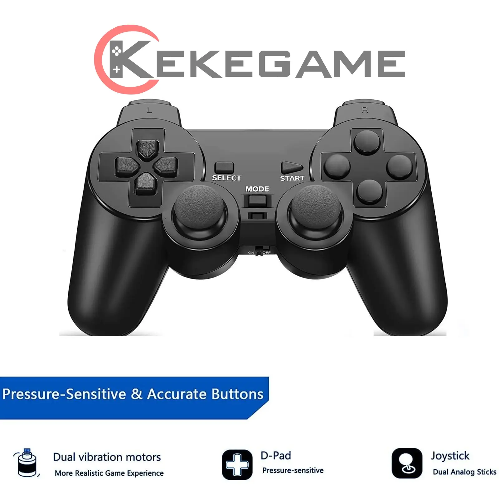 Wireless-Controller 2,4g Gamepad Dual-Vibrations-Joystick für PS2 Konsole Joypad USB-PC-Spiel-Controle Image