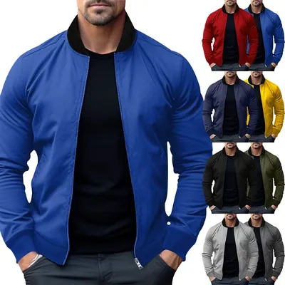 European and American Men's Jacket Spring and Autumn Trendy Jacket Youth Casual All-Matching plus