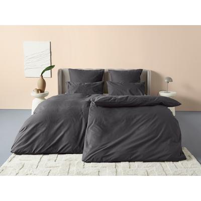 Bettwäsche "Anisa in Gr. 135x200, 155x220 cm oder 200x200", grau (anthrazit), B/L: 155cm x 220cm, , Renforcé, B/L: 80cm x 80cm, Renforcu00e9, Obermaterial: 100% Baumwolle, LEGER HOME BY LENA GERCKE, Bettwäsche, Bettwäsche aus Baumwolle, unifarbene... Image