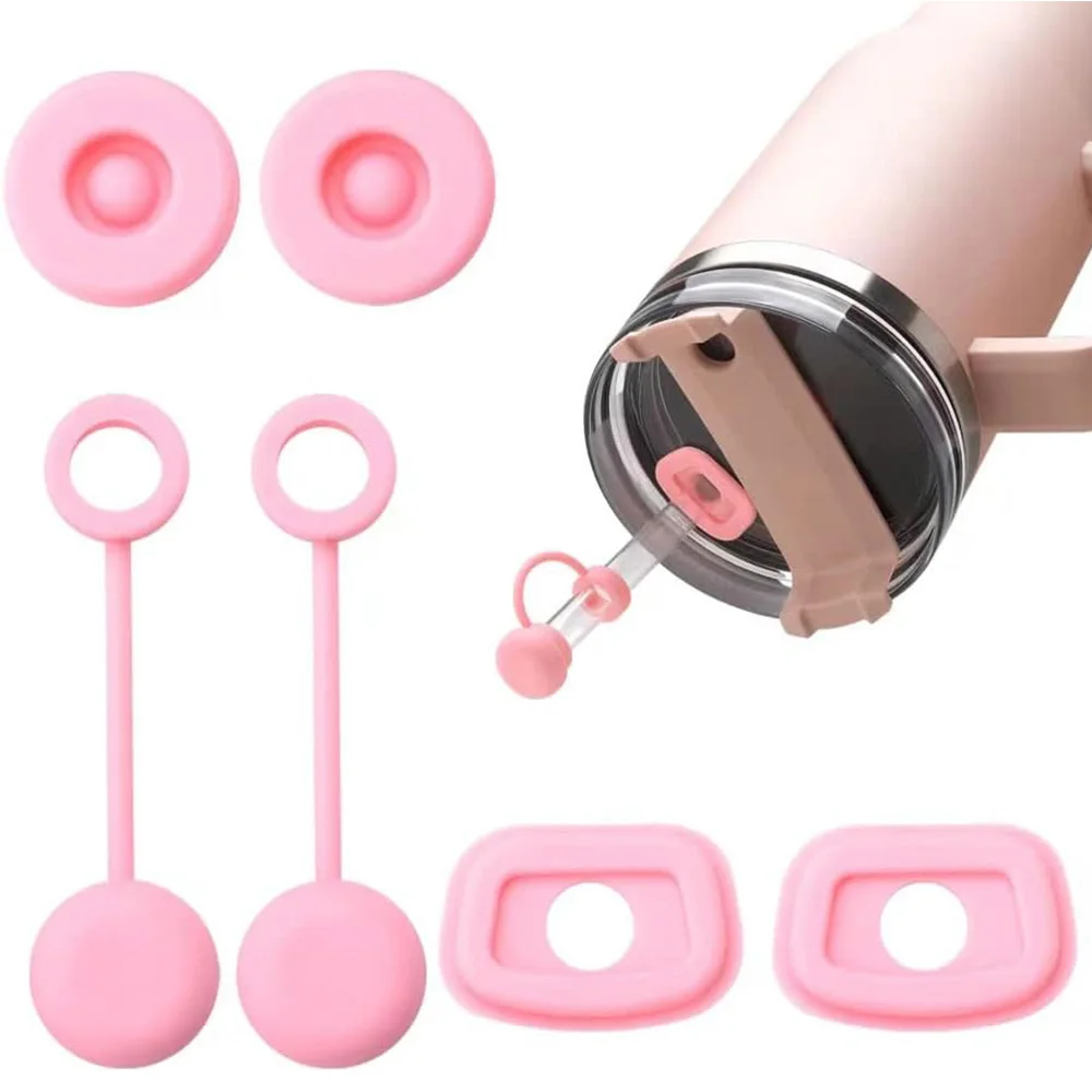 Set mit 3 auslaufsicheren Silikonstopfen für Stanley Cup 1,0 40oz/ 30oz, inklusive 2 Strohhalmabdeckungen, 2 Stoppern und 2 Leckstopfen Image