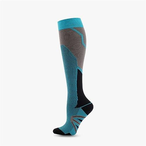 Herren Socken Kompressionssocken Fahrradsocken Sportsocken Campen und Wandern Übung im Freien Radsport / Fahhrad Fahhrad / Radsport Rutschfest warm halten Antirutsch 1 Paar Winter Patchwork Nylon