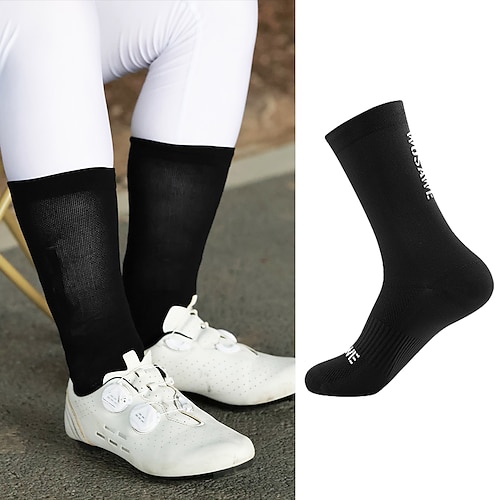 Wosawe Radfahren Sport reflektierende Socken Rennrad Mitte der Wade Sportsocken Männer und Frauen Modelle atmungsaktive Freizeit Radfahren Socken be001 Image