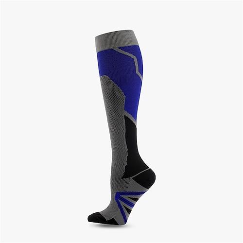 Herren Socken Kompressionssocken Fahrradsocken Sportsocken Campen und Wandern Übung im Freien Radsport / Fahhrad Fahhrad / Radsport Rutschfest warm halten Antirutsch 1 Paar Winter Patchwork Nylon