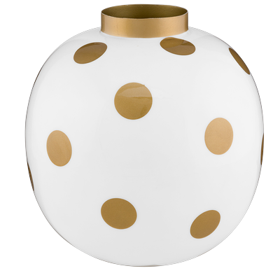 PIP Studio Vase Dots Metall Weiß/Gold Weiß Beistelltisch Image
