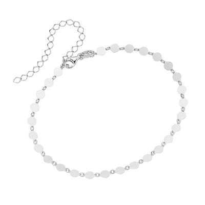 Smart Jewel - Fusskette runde Plättchen, Silber 925 Fußketten 1 ct Silber Damen