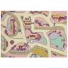 AWE - Tapis de jeu circuit - Playtime Sable Rose - 140 cm x 200 cm - Multicolor