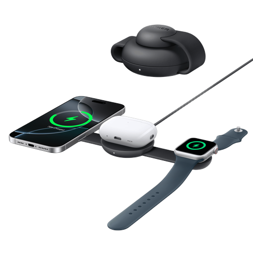 Anker MagGo kabellose Ladestation (3-in-1, Faltbares Ladepad)
