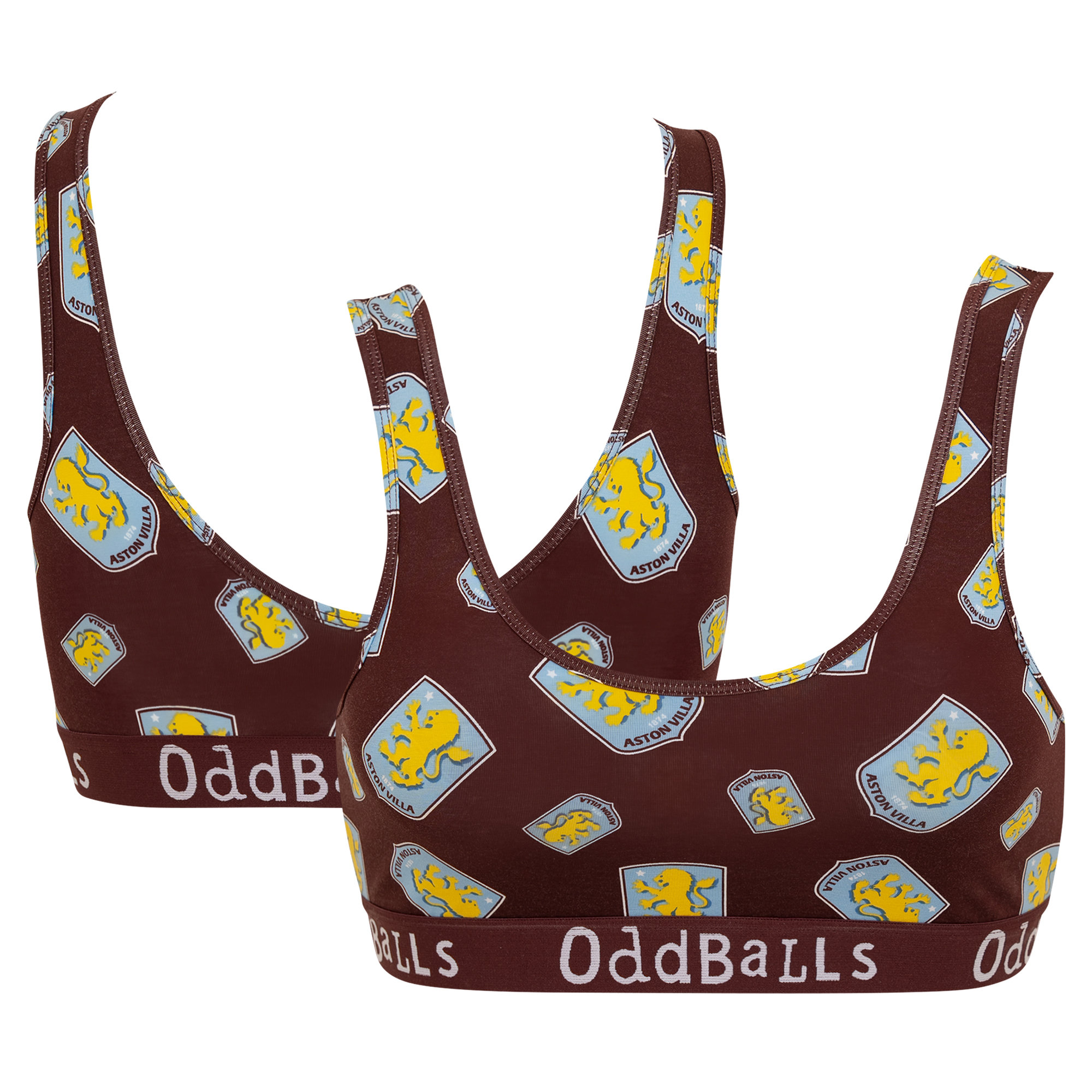 Aston Villa Oddballs Wappen-BHs – Weinrot – Damen Image