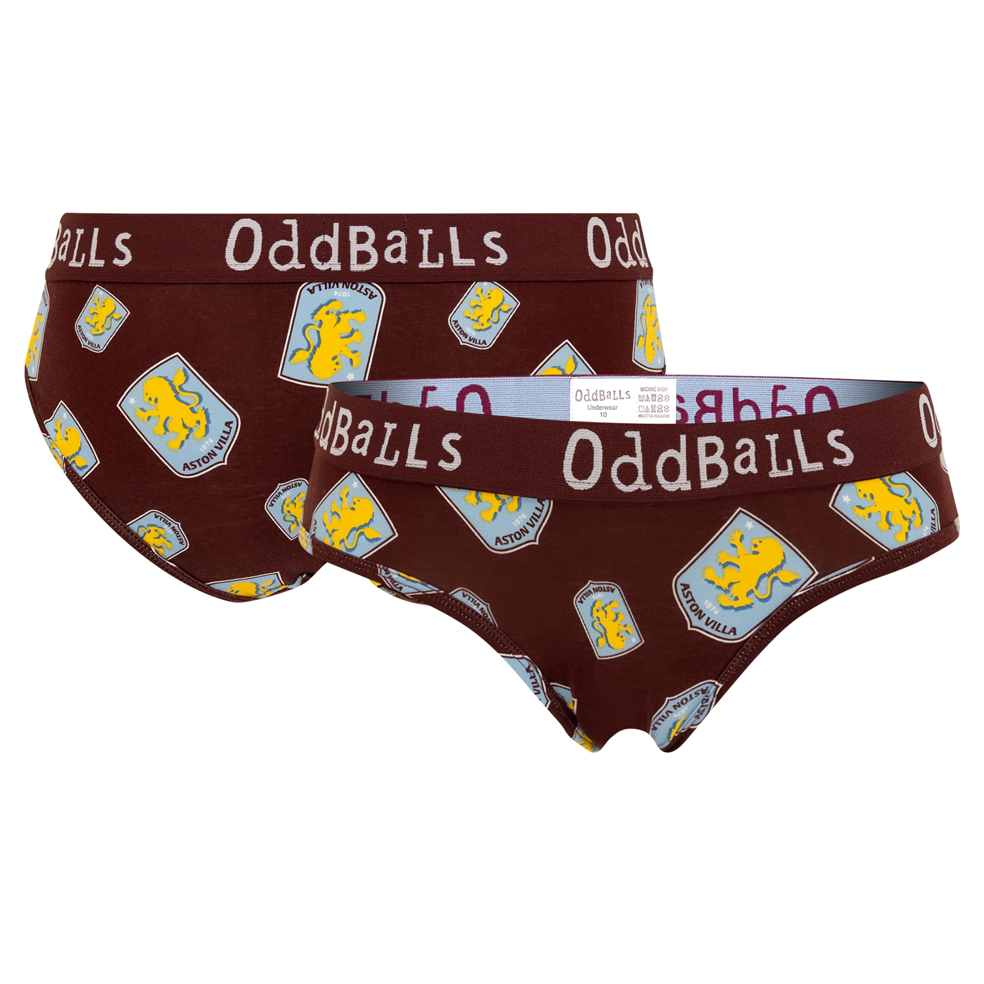 Aston Villa Oddballs Crest Slip – Weinrot – Damen Image