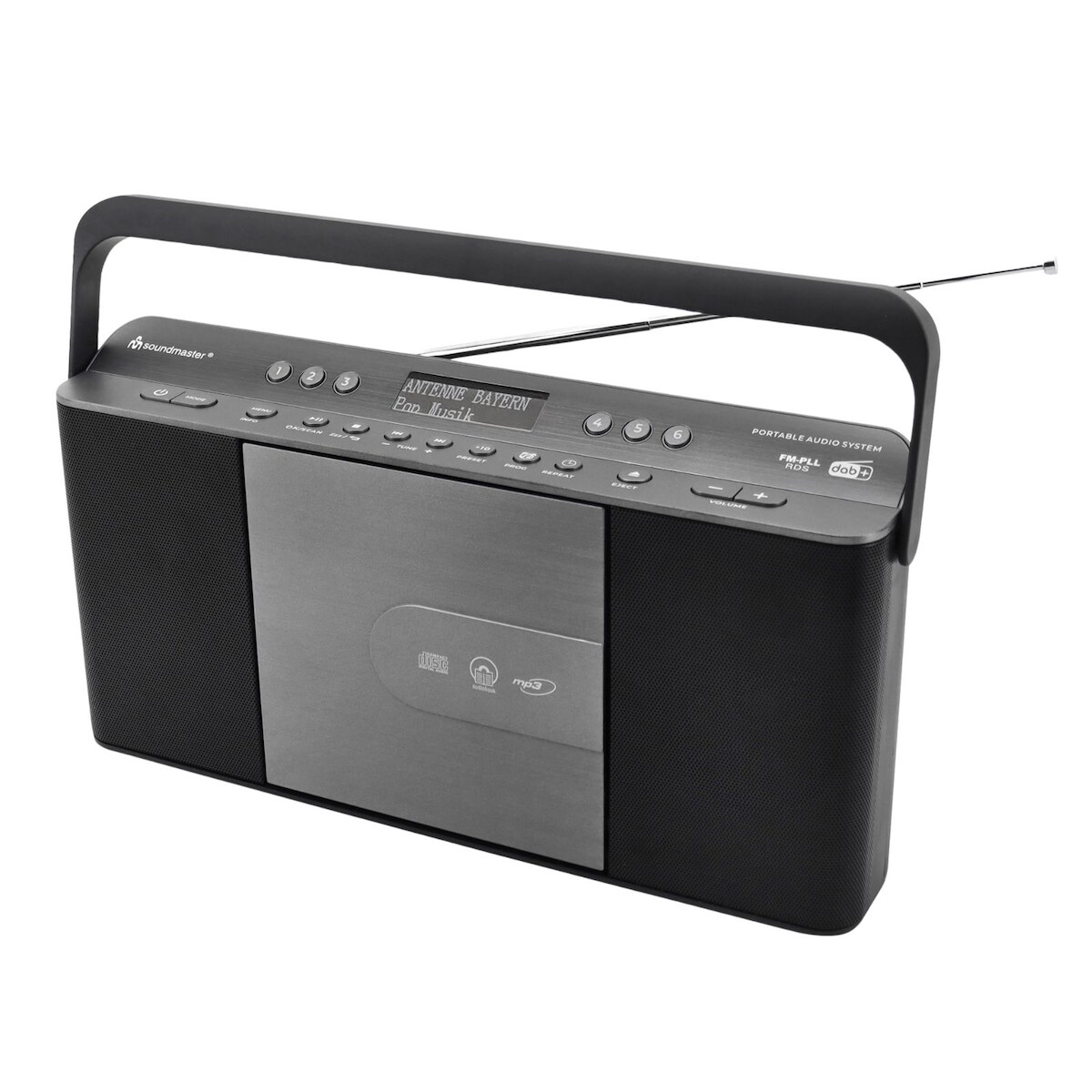 Soundmaster RCD1870SW tragbares Digitalradio mit CD-Player DAB+ UKW-RDS USB Wecker Hörbuch Einschlaffunktion Küchenradio