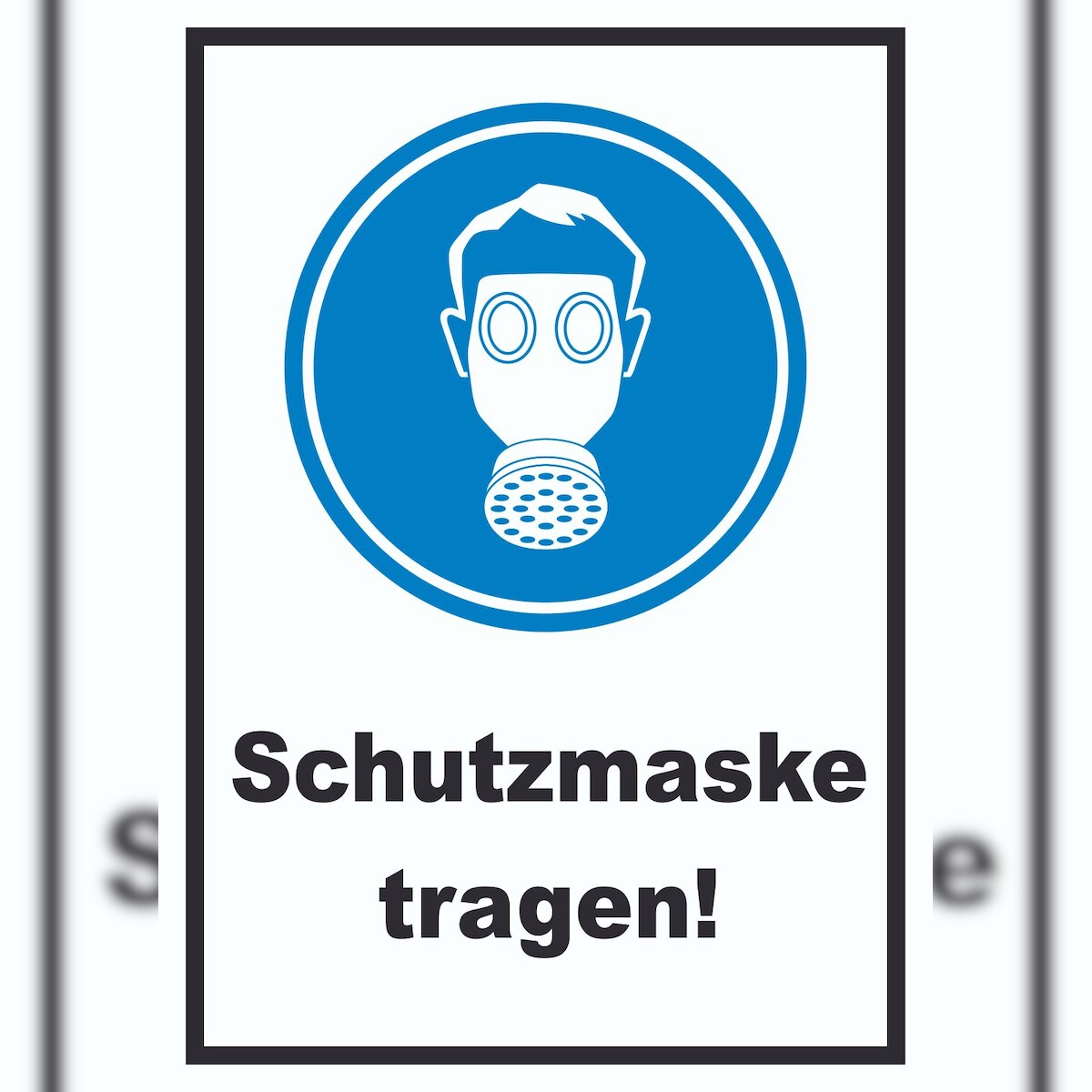 HB-Druck Schutzmaske tragen Schild A6 Rückseite selbstklebend Image