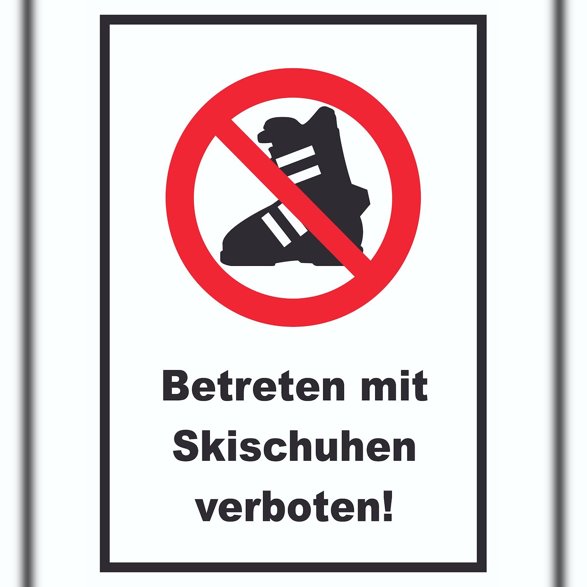 HB-Druck Betreten mit Skischuhen verboten! Schild A6 Rückseite selbstklebend Image