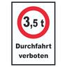 Durchfahrt verboten 3,5 Tonnen Schild A6 (105x148mm)