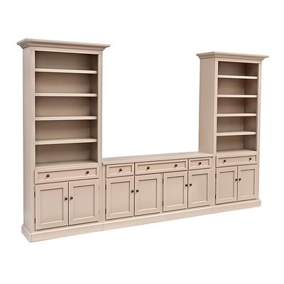 Casa Florentina Josephina 3-Piece Media Console with Cabinet Bookcases - Saturated Taupe - Ballard Designs