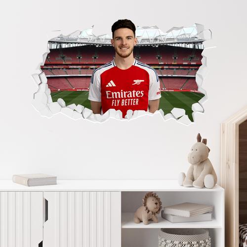 Arsenal Declan Rice 24-25 Wandaufkleber „kaputt“ – 90 cm Breite x 50 cm Höhe