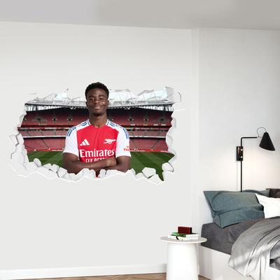 Arsenal Bukayo Saka 24-25 Wandaufkleber „kaputt“ – 90 cm Breite x 50 cm Höhe Image