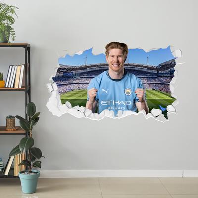 Manchester City Kevin De Bruyne 24-25 Kaputt Wandaufkleber – 90cm Breite x 50cm Höhe Image
