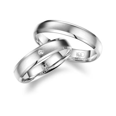 Verlobungsring MARRYA "Silber Ringe Trauringe Eheringe Partnerringe" Gr. 58, silber (herren ring, silber), Fingerringe, 