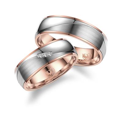 Verlobungsring MARRYA "Titan Ringe Trauringe Eheringe Partnerringe" Gr. 56, rosa (herren ring, silber, rosé), Fingerring