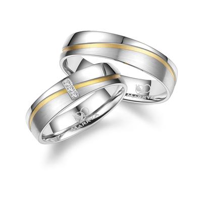 Trauring MARRYA "Edelstahl Ringe Trauringe Eheringe Partnerringe" Gr. 56, gold (herren ring, silber, gold), Fingerringe,