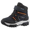 Winterboots GEOX "J HIMALAYA BOY B ABX", Kinder, Gr. 32, blau (navy, schwarz, orange), Textil, Lederimitat, kontrastfarbene Details, casual, Schuhe, Snowboots, Klettstiefel, Kindergartenschuh mit Profillaufsohle