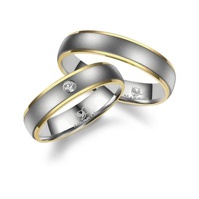 Verlobungsring MARRYA "Titan Ringe Trauringe Eheringe Partnerringe" Gr. 52, gold (damen ring, gold, silber), Fingerringe