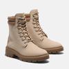 Winterstiefel TIMBERLAND "CORTINA VALLEY MID LACE UP WATERPROOF BOOT", Gr. 40, beige (light beige nubuck), Leder, sportlich, Schuhe, Winterschuhe, Winterboots, Schnürboots, Schnürstiefel, wasserdicht