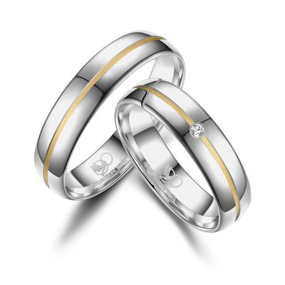 Trauring MARRYA "Silber Ringe Trauringe Eheringe Partnerringe" Gr. 72, gold (herren ring, silber, gold), Fingerringe, Da