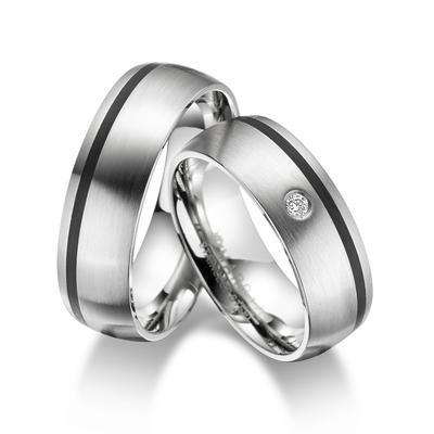 Verlobungsring MARRYA "Edelstahl Ringe Trauringe Eheringe Partnerringe" Gr. 72, silber (herren ring, silber), Fingerring