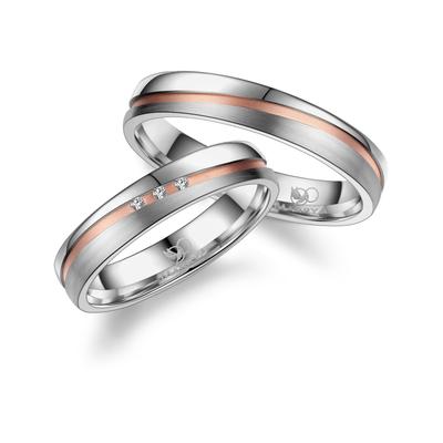 Trauring MARRYA "Titan Ringe Trauringe Eheringe Partnerringe" Gr. 48, rosa (herren ring, silber, rosé), Fingerringe, Dam