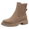 Chelseaboots TAMARIS, Damen, Gr. 38, braun (camel), Nubukleder, Elastischer Einsatz, unifarben, klassisch, Schuhe, Blockabsatz, Combat-Boots, Stiefelette mit Stretcheinsatz