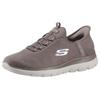 Slip-On Sneaker SKECHERS "SUMMITS", Damen, Gr. 41, braun, Textil, meliert, sportlich, Schuhe Sneaker, Slipper, Freizeitschuh, Halbschuh in veganer Verarbeitung