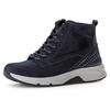 Schnürboots GABOR ROLLINGSOFT, Damen, Gr. 38,5, blau (dunkelblau), Nubukleder, sportlich, Schuhe, Keilabsatz, Freitzeitschuh, High-Top-Sneaker, Label an der Ferse