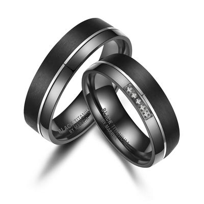 Verlobungsring MARRYA "BLACK TITANIUM by MARRYA" Gr. 72, schwarz (herren ring, schwarz, silber), Fingerringe, Damen, 72,