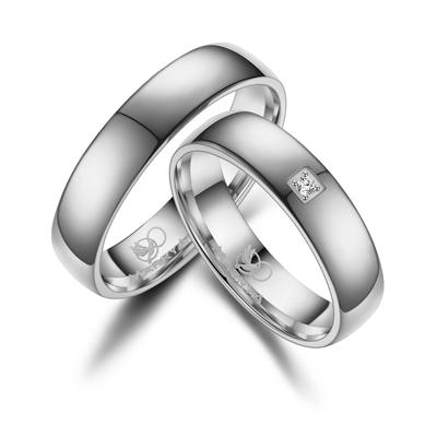 Verlobungsring MARRYA "Titan Ringe Trauringe Eheringe Partnerringe" Gr. 52, silber (herren ring, silber), Fingerringe, D