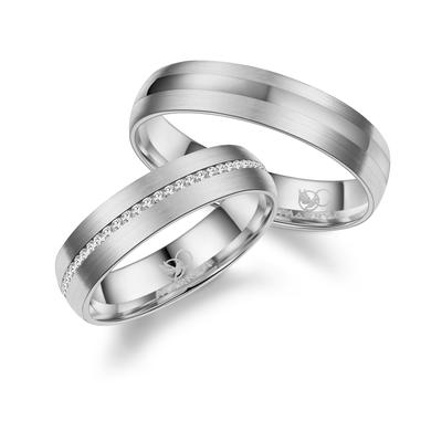 Trauring MARRYA "Edelstahl Ringe Trauringe Eheringe Partnerringe" Gr. 50, silber (damen ring, silber), Fingerringe, Dame