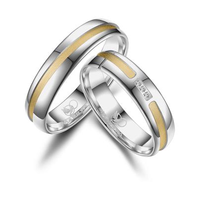 Verlobungsring MARRYA "Silber Ringe Trauringe Eheringe Partnerringe" Gr. 60, silber (damen ring, silber, gold), Fingerri