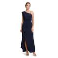 Cocktailkleid VERA MONT "Vera Mont Damen Cocktailkleid figurbetont", Damen, Gr. 36, Normalgrößen, blau (night sky), Obermaterial: 100% Polyester. Futter: 95% Polyester, 5% Elasthan., elegant, figurbetont lang, asymmetrischer Ausschnitt, ohne Ärmel,...