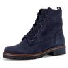 Schnürboots GABOR, Damen, Gr. 41, blau (dunkelblau), Nubukleder, unifarben, casual, Schuhe, Blockabsatz, Schnürstiefelette, praktischer Innenreißverschluss