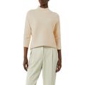 Strickpullover COMMA, Damen, Gr. 46, beige, Strick, Obermaterial: 80% Viskose, 20% Polyamid, unifarben, casual, regular fit taillenbedeckt, ohne Ausschnitt, 3/4-Ärmel gerader Abschluss, Pullover, mit Rollkragen