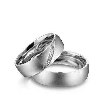 Verlobungsring MARRYA "Edelstahl Ringe Trauringe Eheringe Partnerringe" Gr. 66, silber (herren ring, silber), Fingerring
