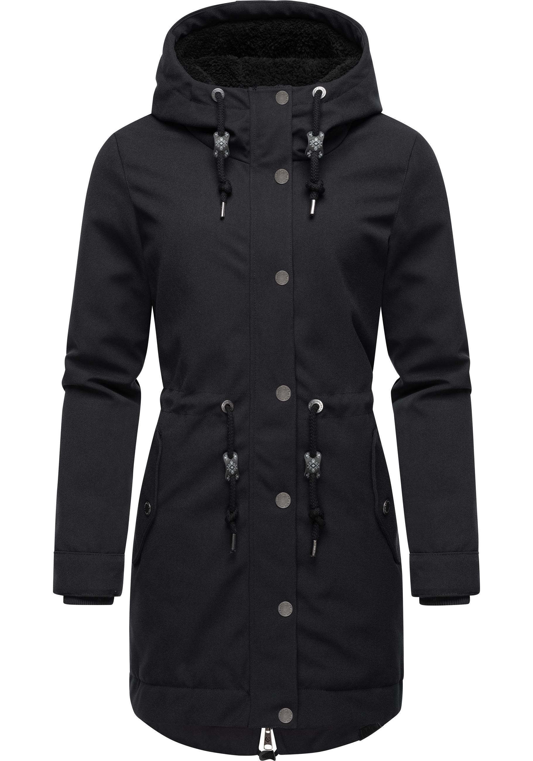 Kurzmantel RAGWEAR "Canny Canvas", Damen, Gr. 5XL (50), schwarz, Obermaterial: 100% Polyester, Innenfutter: 100% Polyester, Wattierung: 100% Polyester, figurumspielend ca. Mitte Oberschenkel, hoch geschlossener Ausschnitt, verstellbar... Image